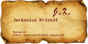 Jerkovics Kristóf névjegykártya